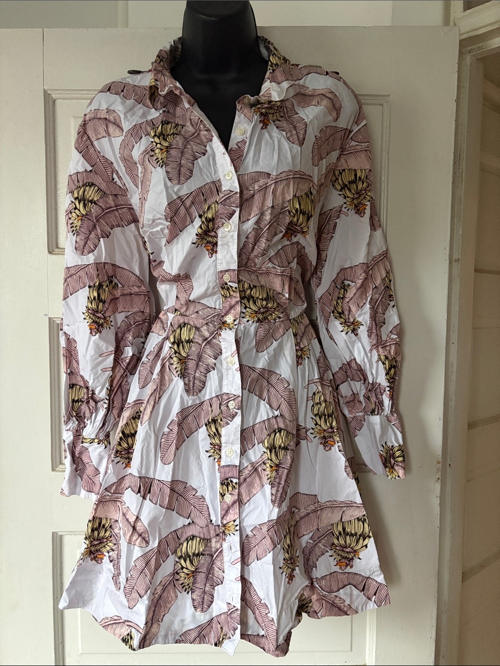 Desmond & Dempsey H&M Button-Front Cotton Floral Shirt Dress